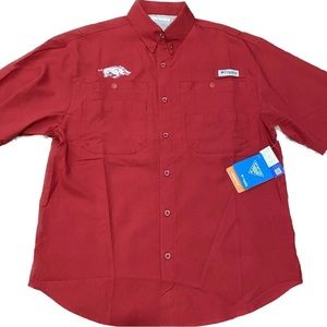 Columbia PFG Arkansas Razorbacks Short Sleeve Vented Shirt Omni Shade